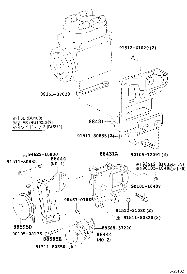  DYNA 200 TOYOACE G25 |  HEATING AIR CONDITIONING COMPRESSOR