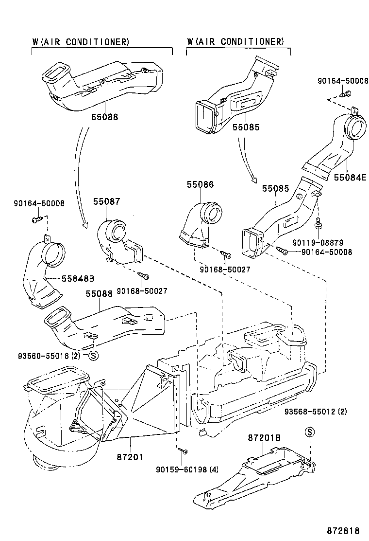  LAND CRUISER S T H T |  HEATING AIR CONDITIONING CONTROL AIR DUCT