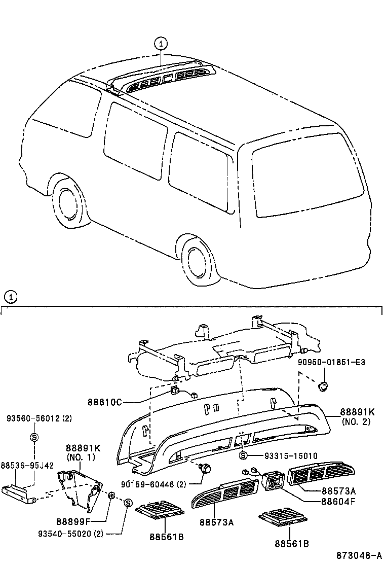HIACE REGIUSACE | HEATING AIR CONDITIONING CONTROL AIR DUCT