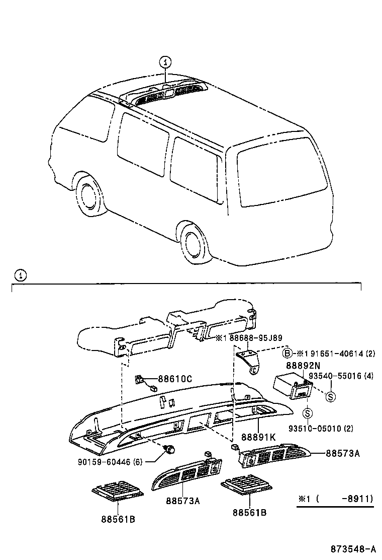 HIACE REGIUSACE | HEATING AIR CONDITIONING CONTROL AIR DUCT