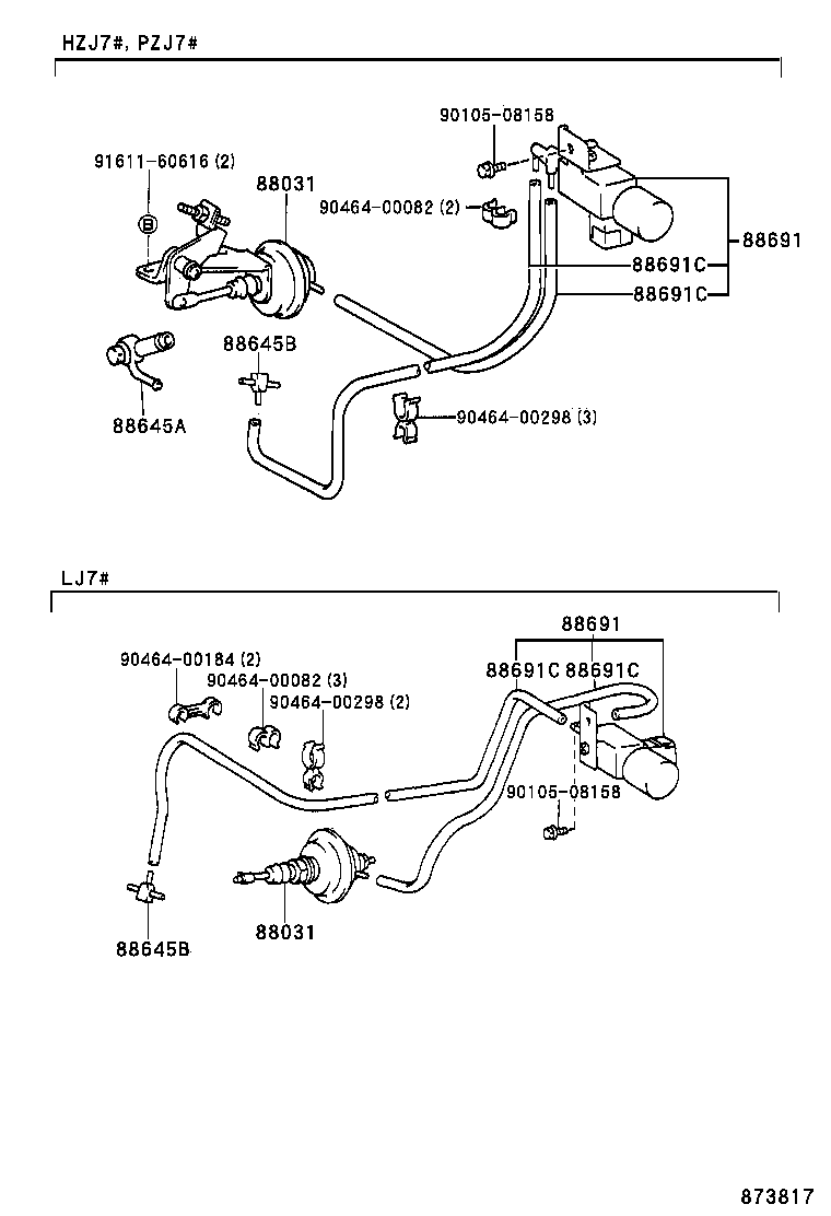  LAND CRUISER S T H T |  HEATING AIR CONDITIONING VACUUM PIPING