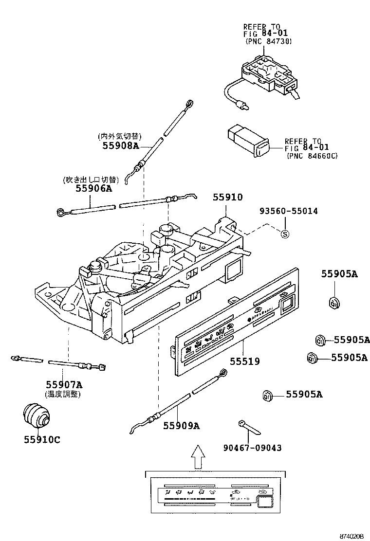  HILUX SURF |  HEATING AIR CONDITIONING CONTROL AIR DUCT