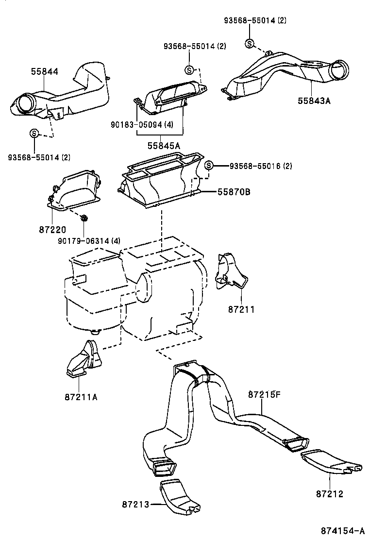  RAV4 J L |  HEATING AIR CONDITIONING CONTROL AIR DUCT