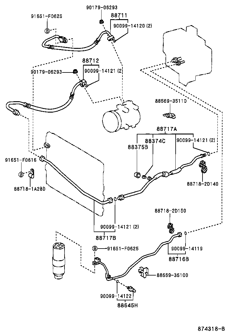  HILUX SURF |  HEATING AIR CONDITIONING COOLER PIPING