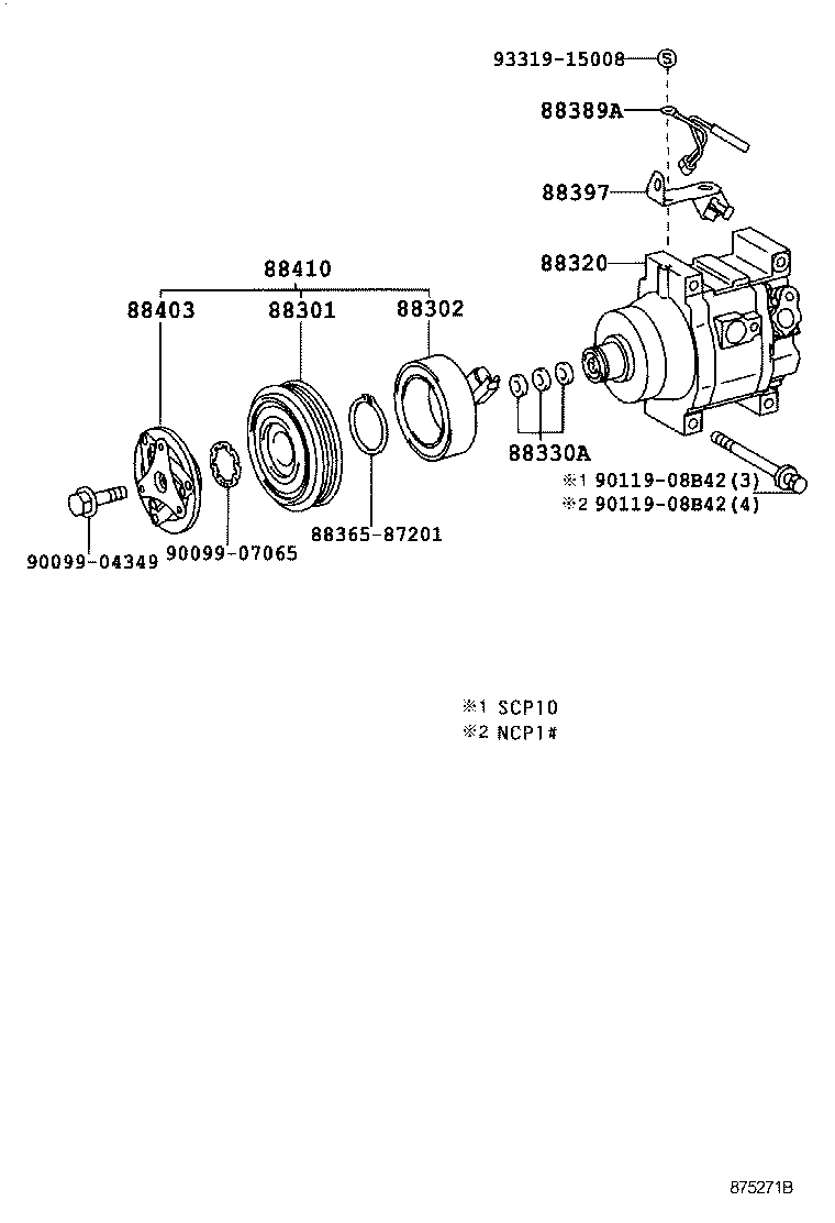  VITZ |  HEATING AIR CONDITIONING COMPRESSOR