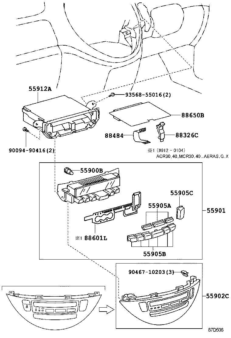  ESTIMA T L |  HEATING AIR CONDITIONING CONTROL AIR DUCT