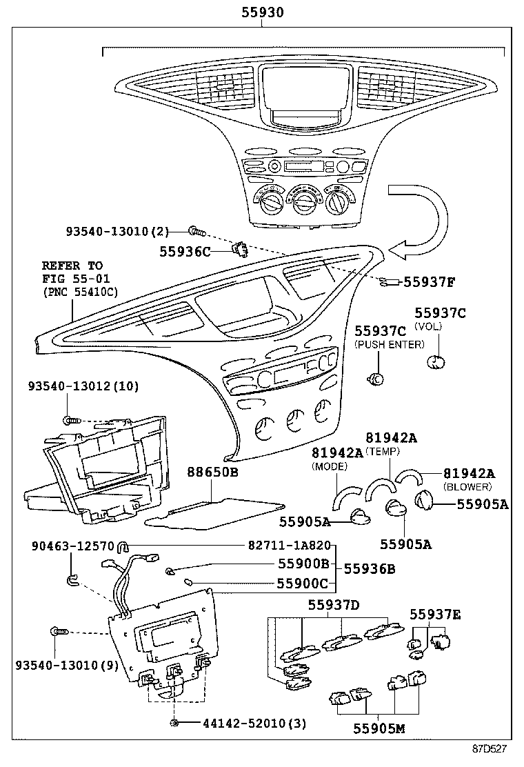  PRIUS |  HEATING AIR CONDITIONING CONTROL AIR DUCT