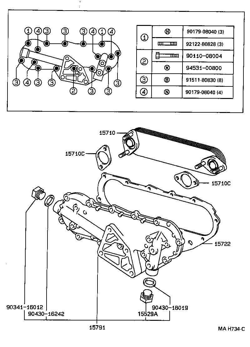 DYNA 200 TOYOACE G25 | ENGINE OIL COOLER