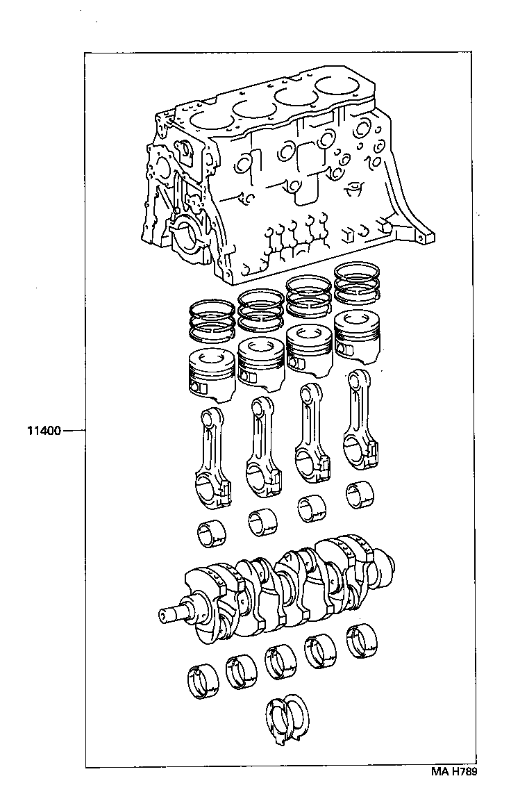  DYNA 200 TOYOACE G25 |  SHORT BLOCK ASSEMBLY