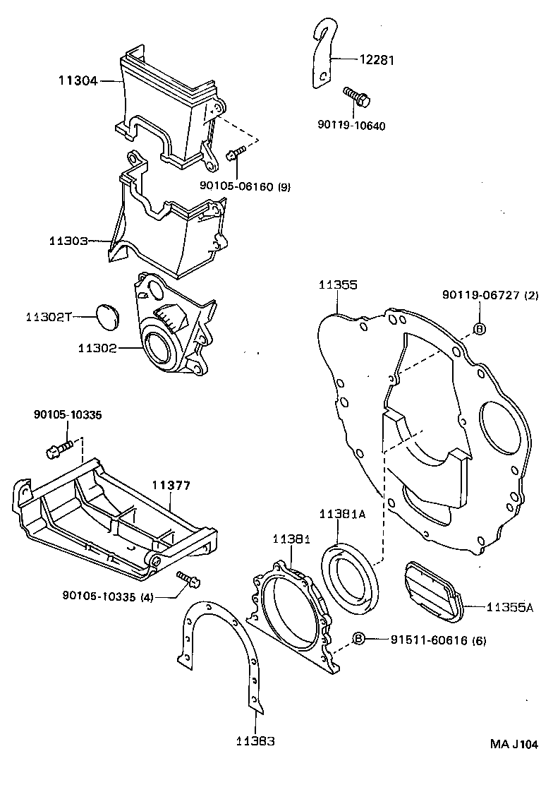  LEVIN TRUENO |  TIMING GEAR COVER REAR END PLATE