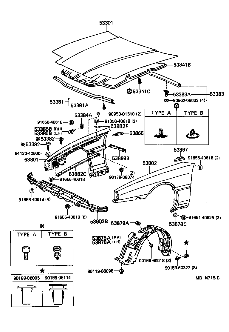  SUPRA |  HOOD FRONT FENDER