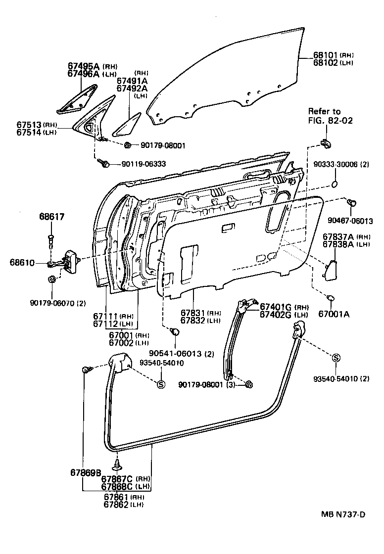  SUPRA |  FRONT DOOR PANEL GLASS