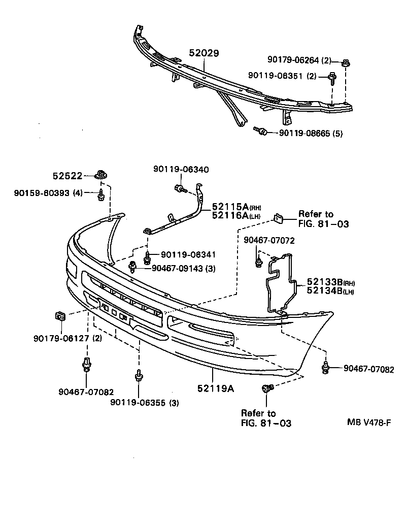  LVN CRE TRN MRN |  FRONT BUMPER BUMPER STAY