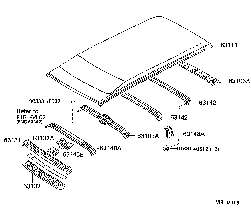  CROWN |  ROOF PANEL BACK WINDOW GLASS