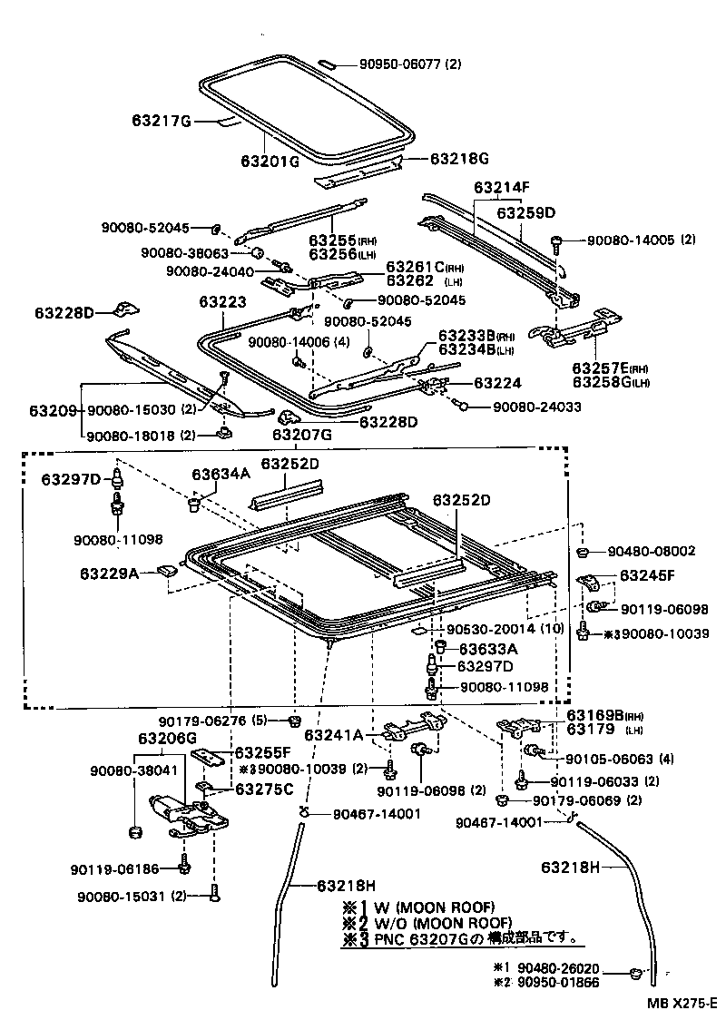  CALDINA |  ROOF PANEL BACK WINDOW GLASS
