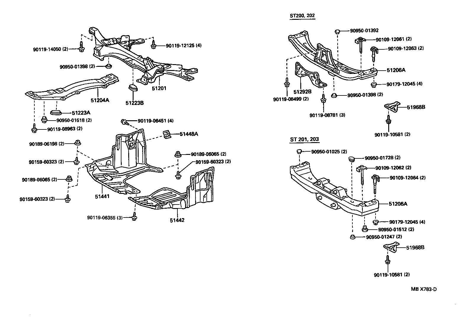  CARINA ED |  SUSPENSION CROSSMEMBER UNDER COVER