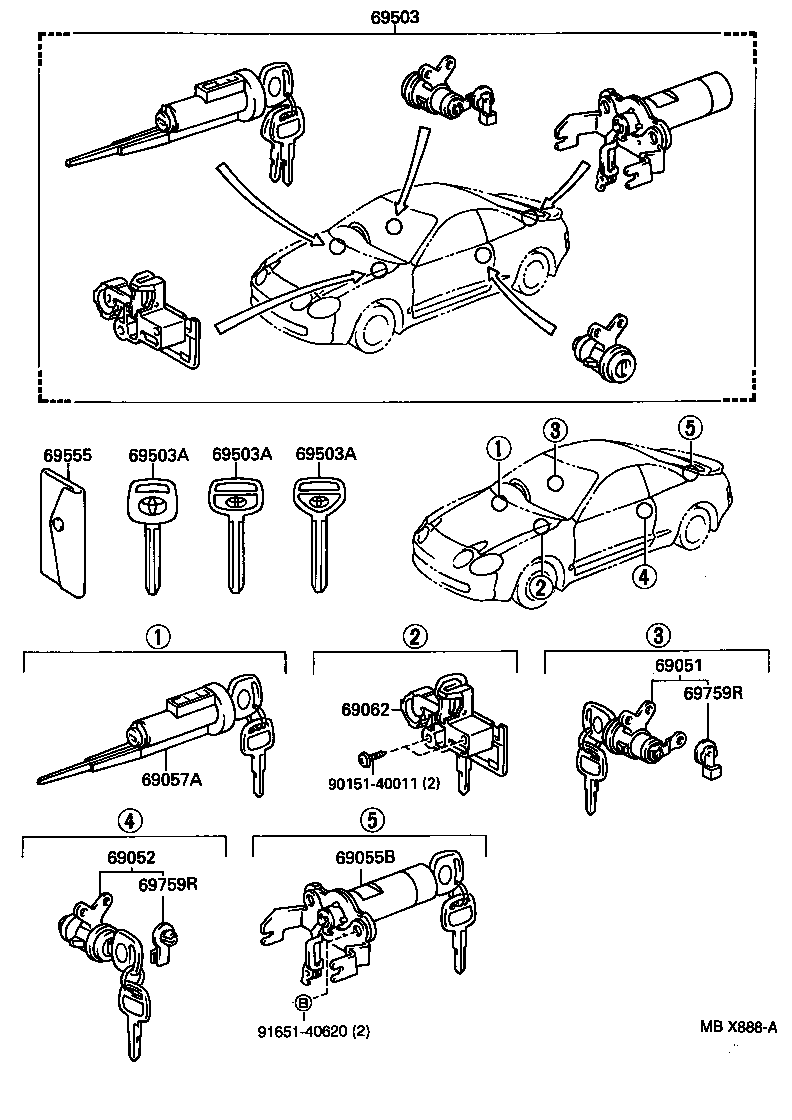  CELICA |  LOCK CYLINDER SET