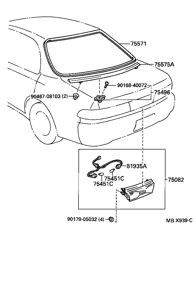  CARINA ED |  REAR MOULDING