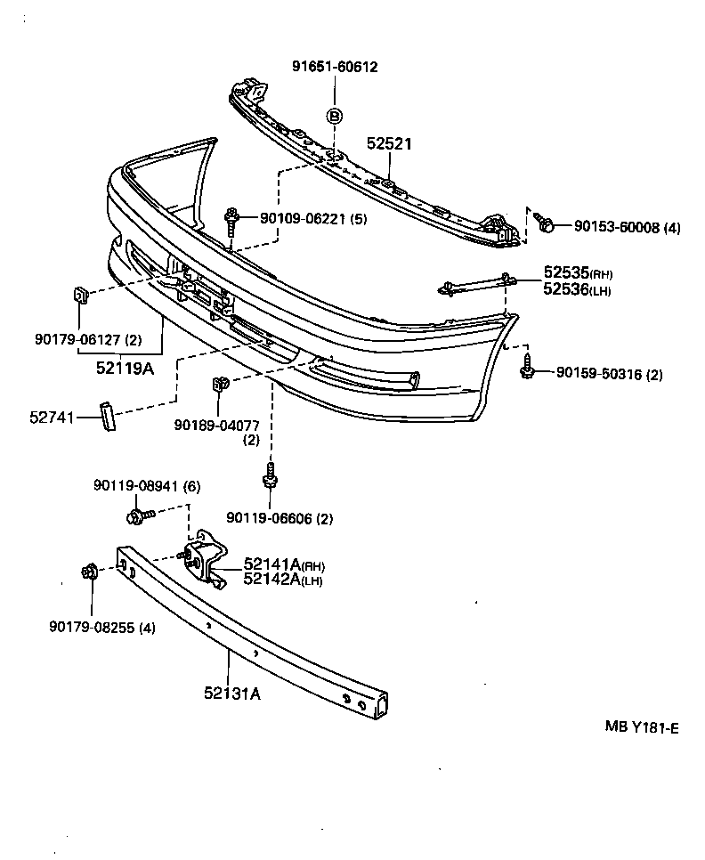  CAMRY VISTA |  FRONT BUMPER BUMPER STAY