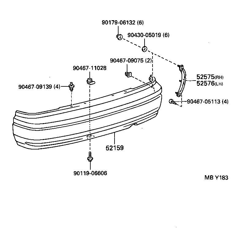  CAMRY VISTA |  REAR BUMPER BUMPER STAY