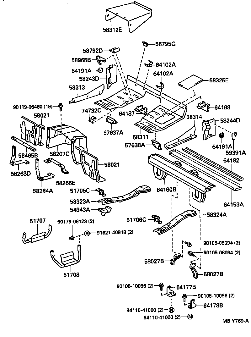  DYNA 200 TOYOACE G25 |  REAR FLOOR PANEL REAR FLOOR MEMBER