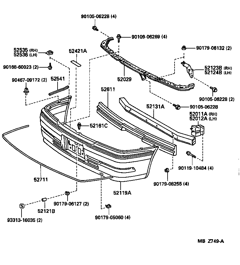  CROWN CROWN MAJESTA |  FRONT BUMPER BUMPER STAY