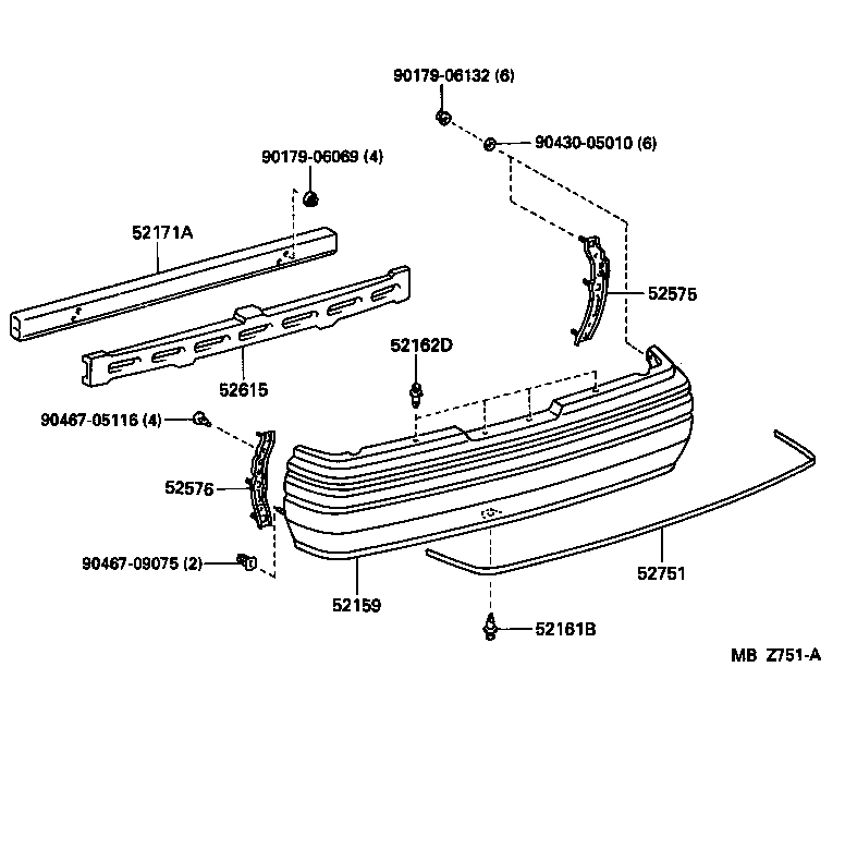  CROWN CROWN MAJESTA |  REAR BUMPER BUMPER STAY
