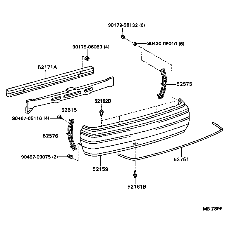  CROWN CROWN MAJESTA |  REAR BUMPER BUMPER STAY