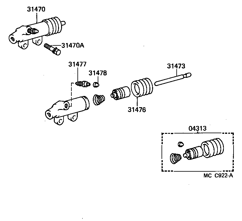 LAND CRUISER S T H T |  CLUTCH RELEASE CYLINDER