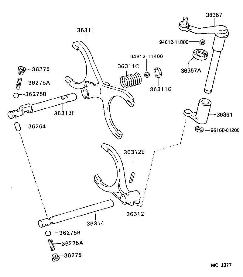  HIACE REGIUSACE |  TRANSFER LEVER SHIFT ROD