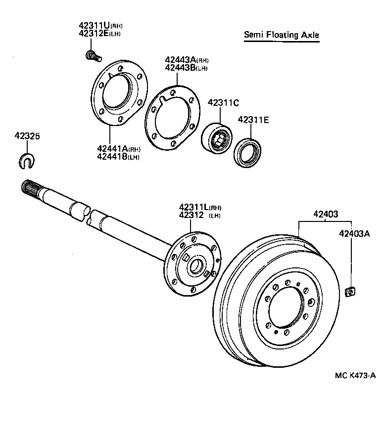  LAND CRUISER S T H T |  REAR AXLE SHAFT HUB