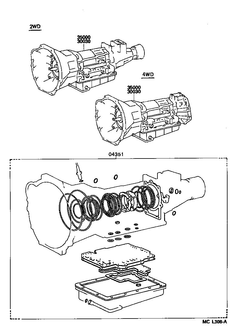  HIACE REGIUSACE |  TRANSAXLE OR TRANSMISSION ASSY GASKET KIT ATM