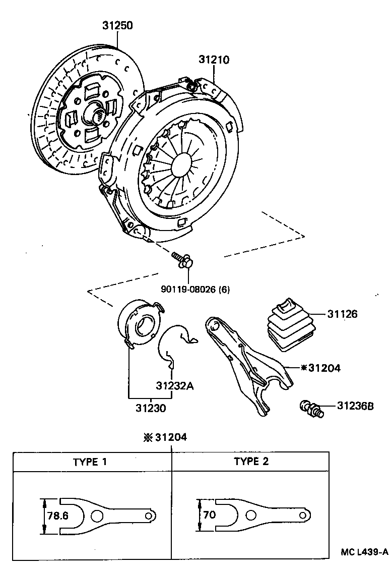  LVN CRE TRN MRN |  CLUTCH RELEASE FORK