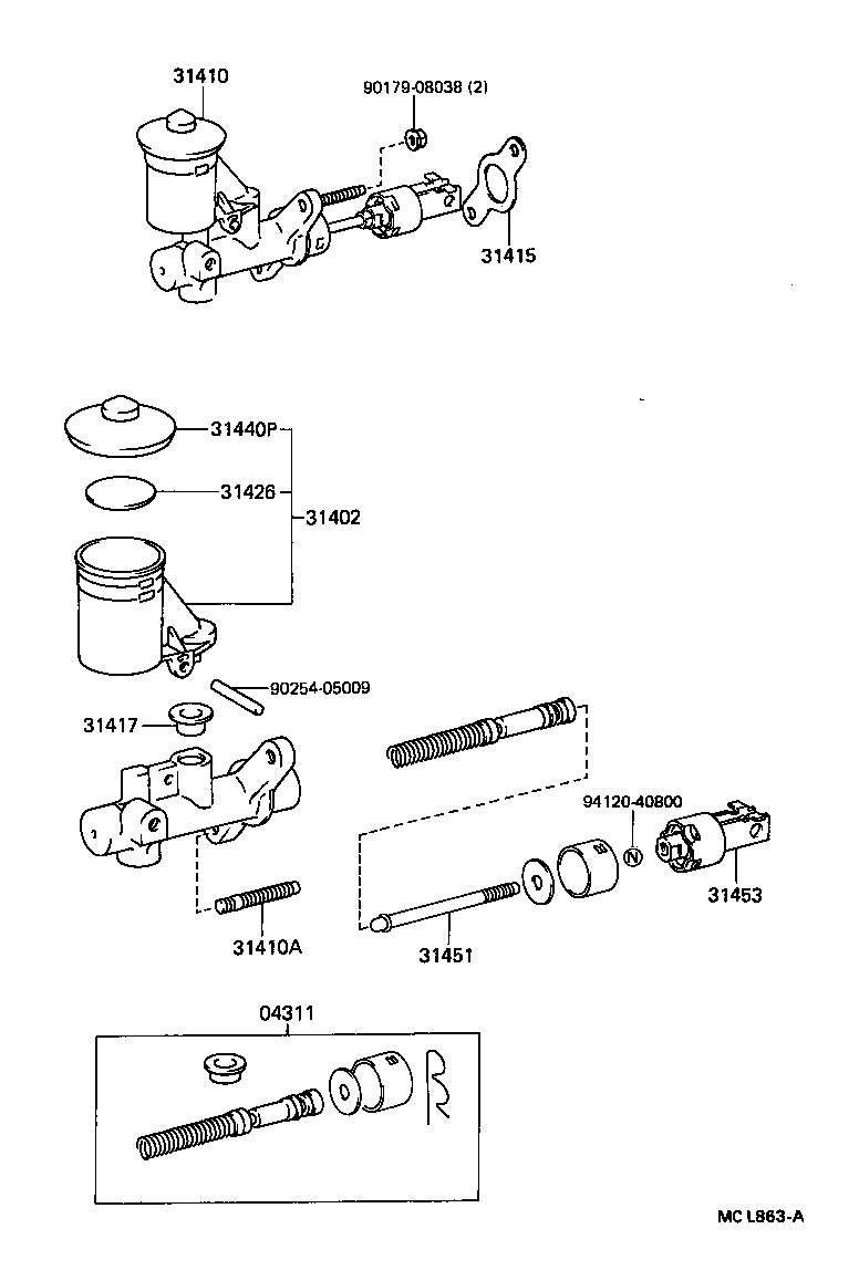  LVN CRE TRN MRN |  CLUTCH MASTER CYLINDER
