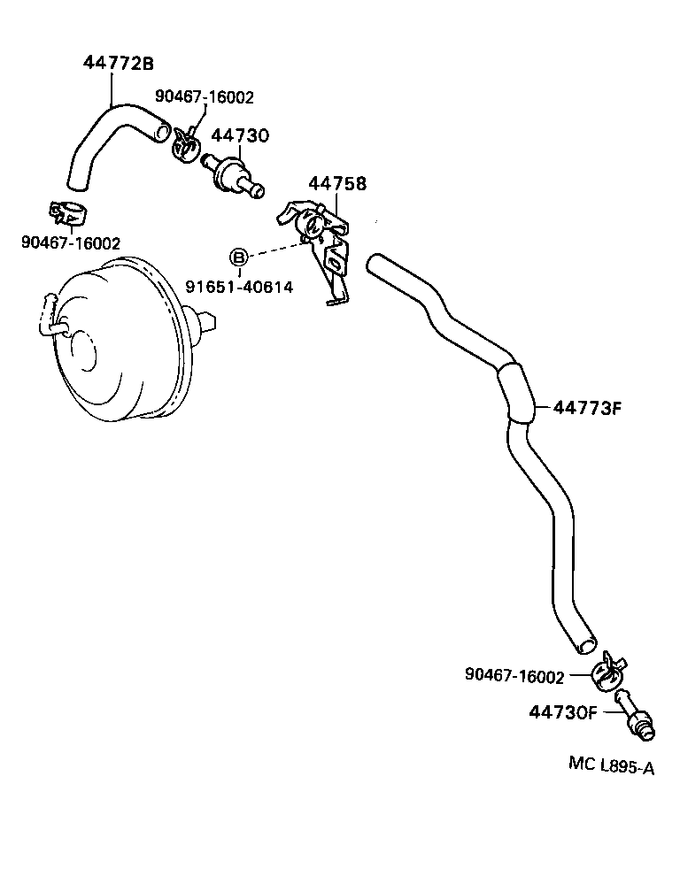  LVN CRE TRN MRN |  BRAKE BOOSTER VACUUM TUBE