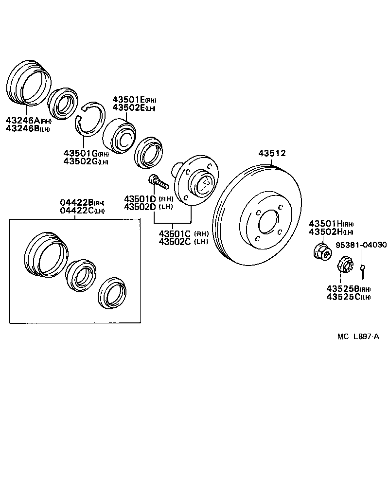  LVN CRE TRN MRN |  FRONT AXLE HUB