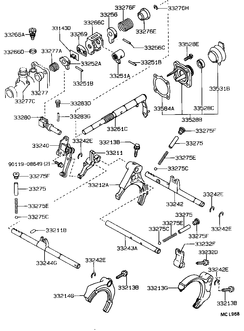  LVN CRE TRN MRN |  GEAR SHIFT FORK LEVER SHAFT MTM
