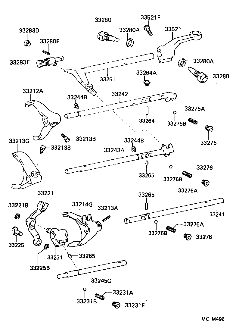  CROWN |  GEAR SHIFT FORK LEVER SHAFT MTM