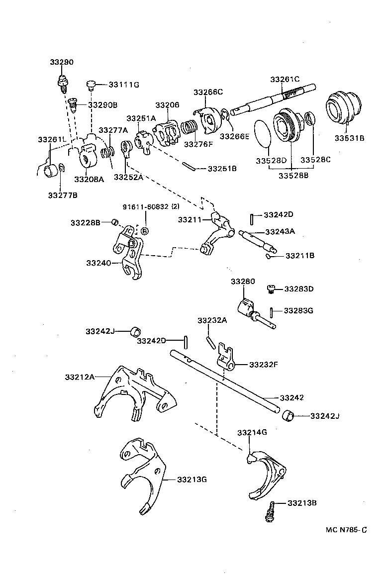  SPRINTER |  GEAR SHIFT FORK LEVER SHAFT MTM