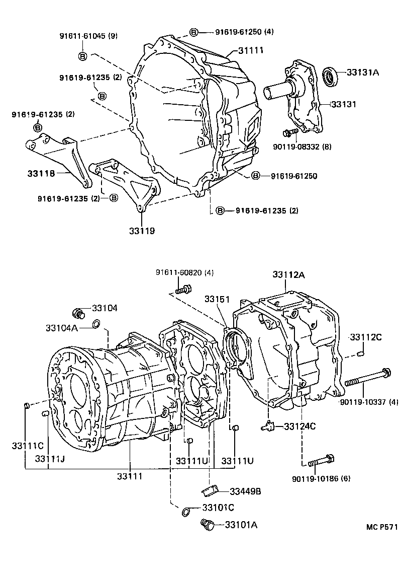  LAND CRUISER S T H T |  CLUTCH HOUSING TRANSMISSION CASE MTM