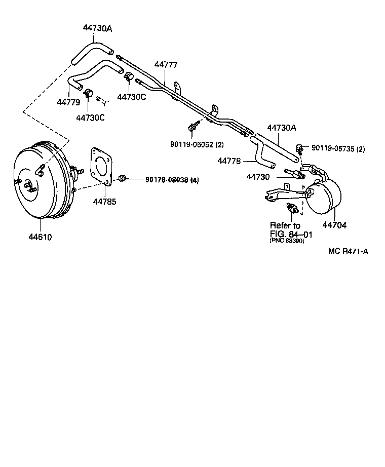  CAMRY VISTA |  BRAKE BOOSTER VACUUM TUBE