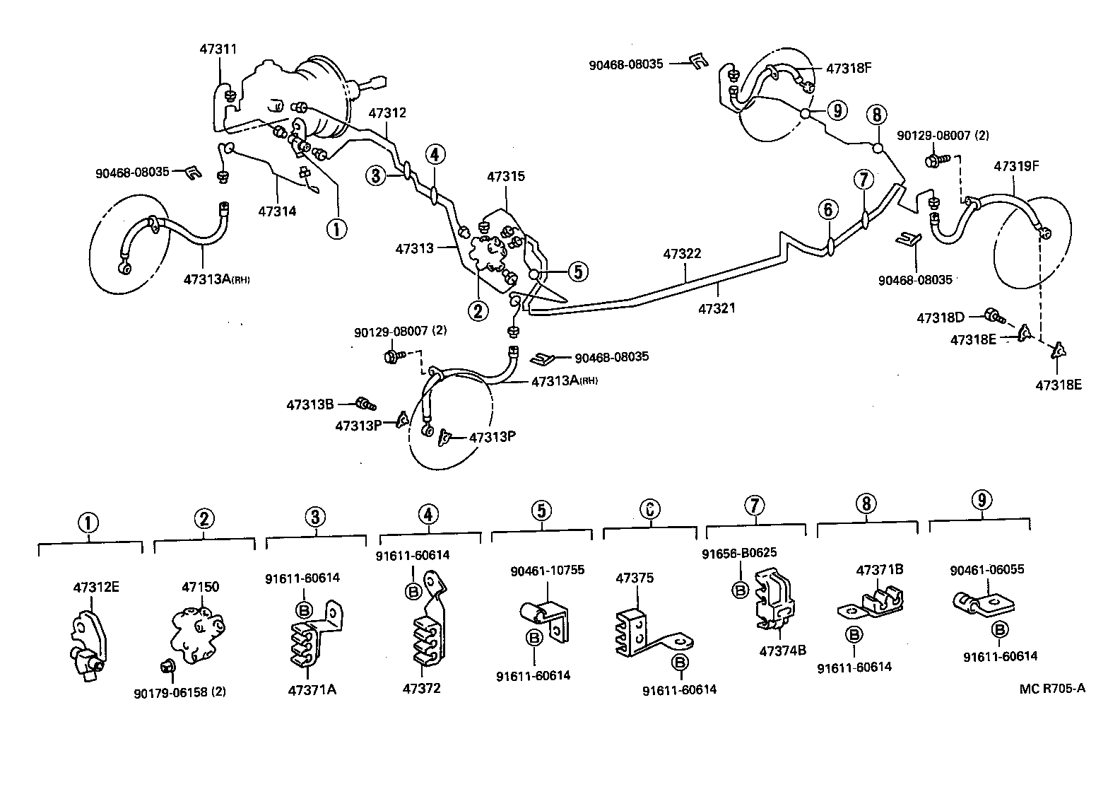  CAMRY VISTA |  BRAKE TUBE CLAMP