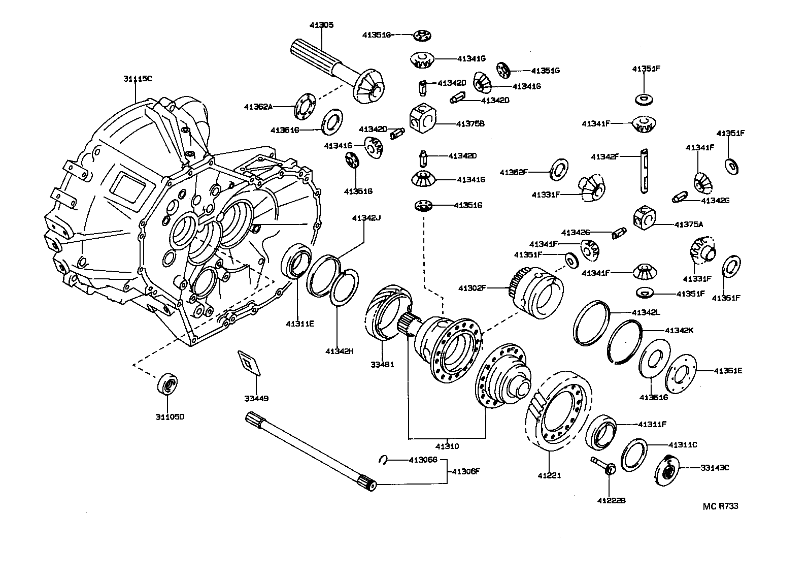  CORONA EXIV |  FRONT AXLE HOUSING DIFFERENTIAL