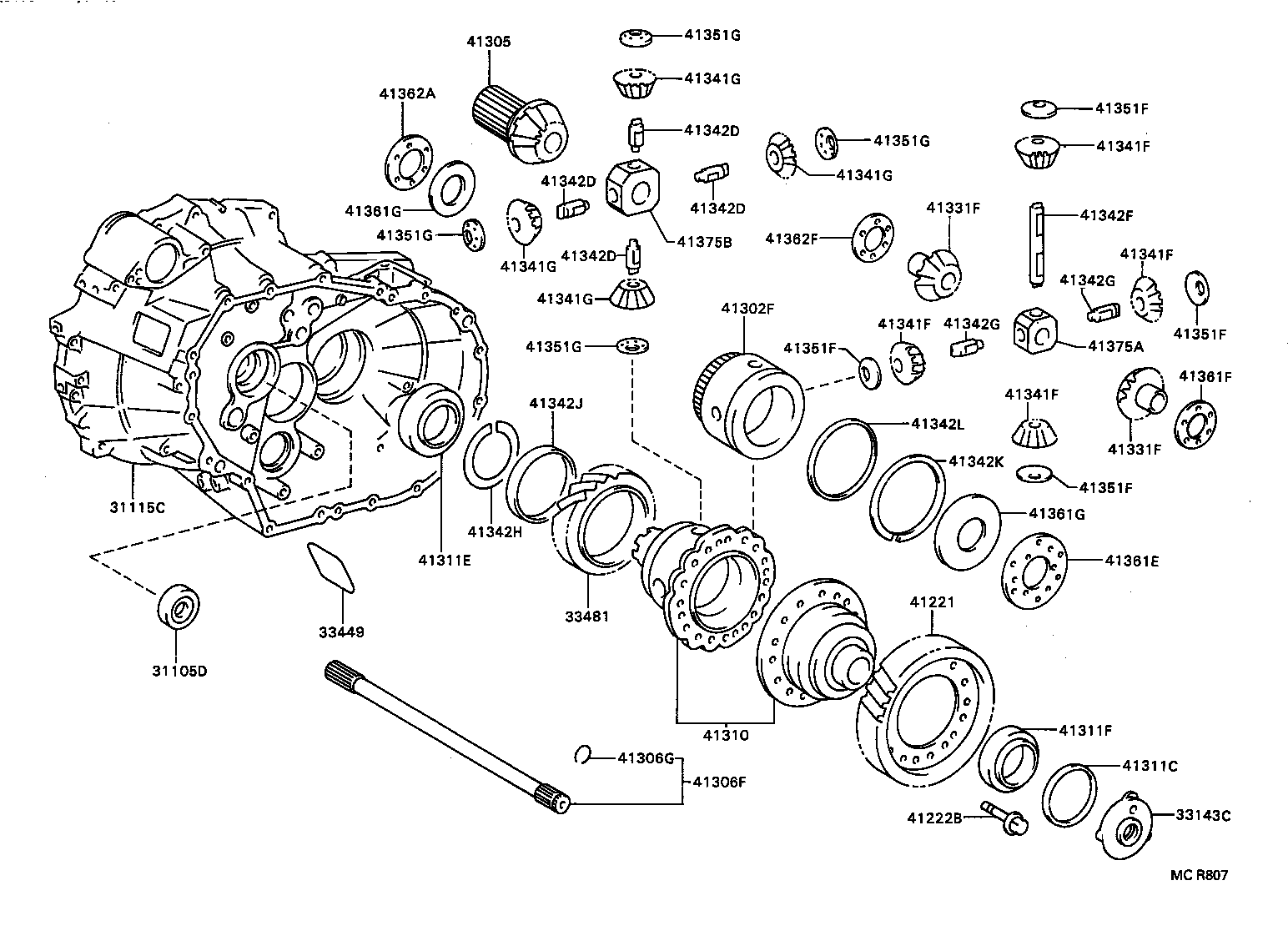  CAMRY VISTA |  FRONT AXLE HOUSING DIFFERENTIAL