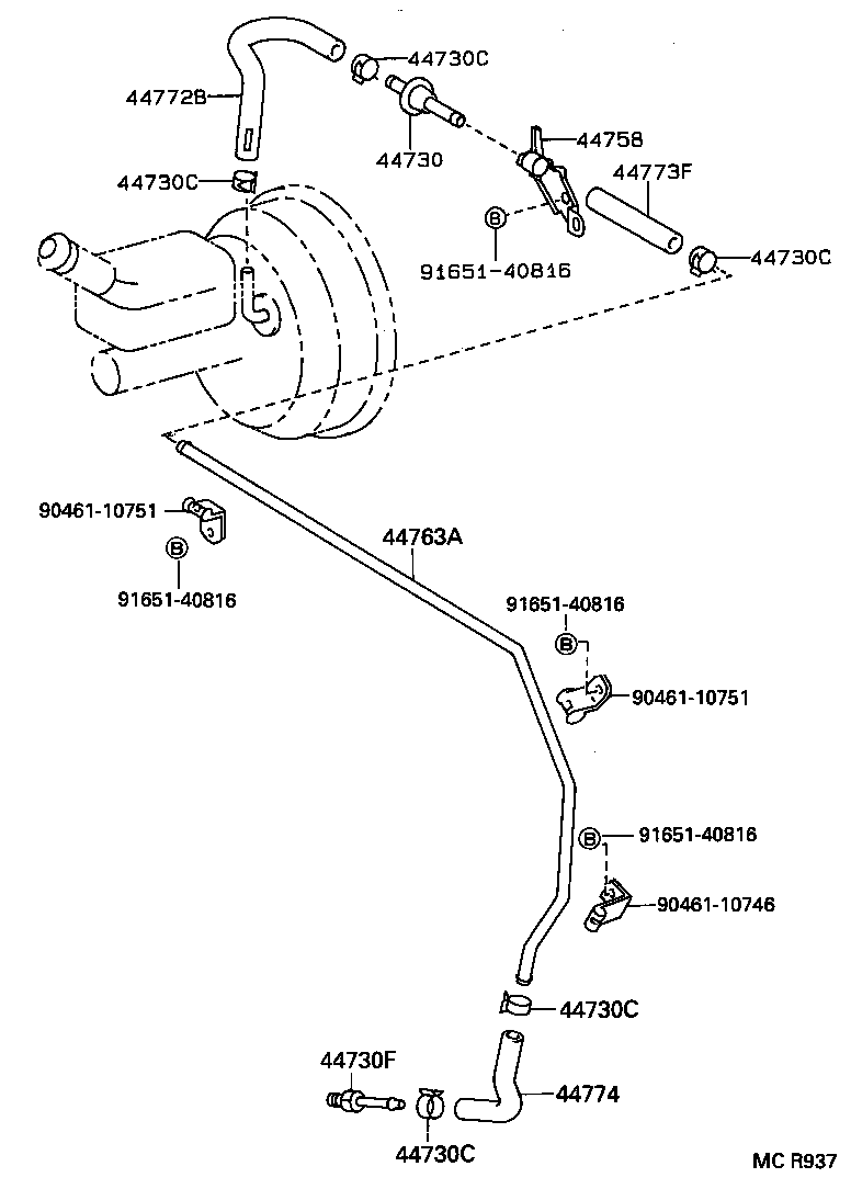  ESTIMA |  BRAKE BOOSTER VACUUM TUBE
