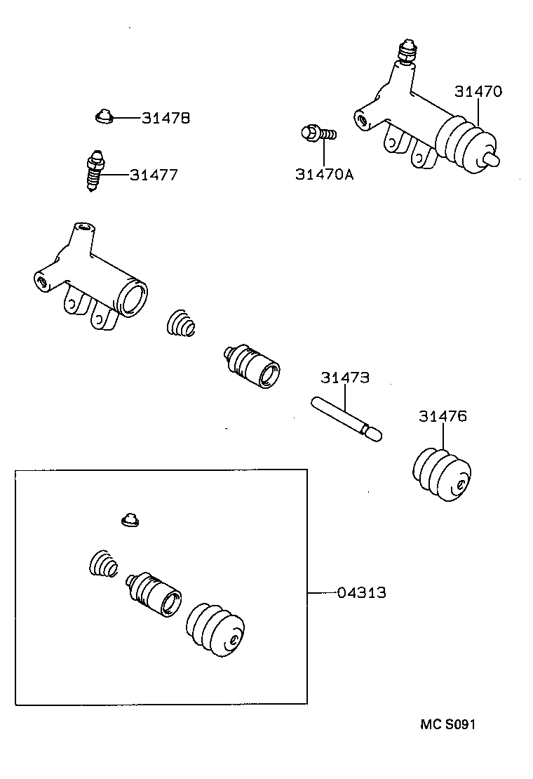  CORSA TERCEL |  CLUTCH RELEASE CYLINDER