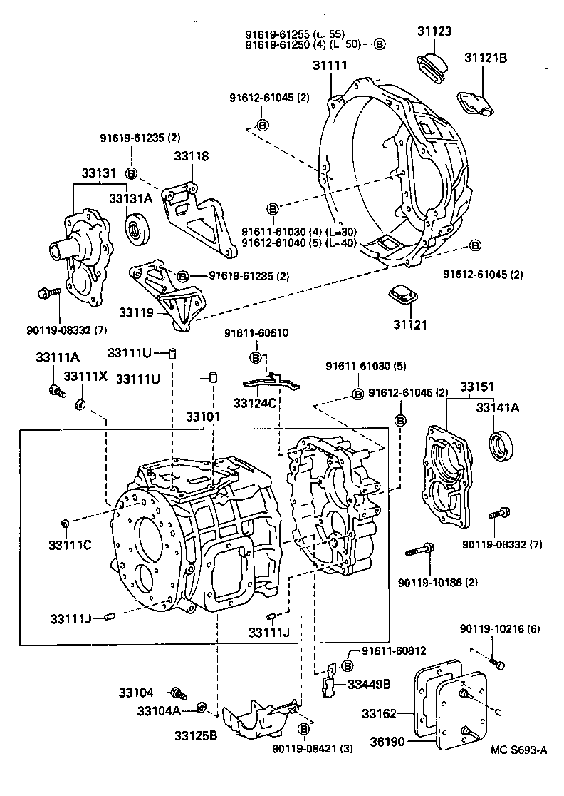  DYNA 200 TOYOACE G25 |  CLUTCH HOUSING TRANSMISSION CASE MTM