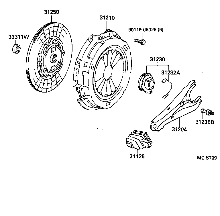  DYNA 200 TOYOACE G25 |  CLUTCH RELEASE FORK