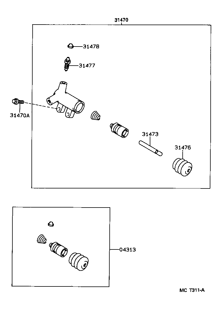  SPRINTER CARIB |  CLUTCH RELEASE CYLINDER