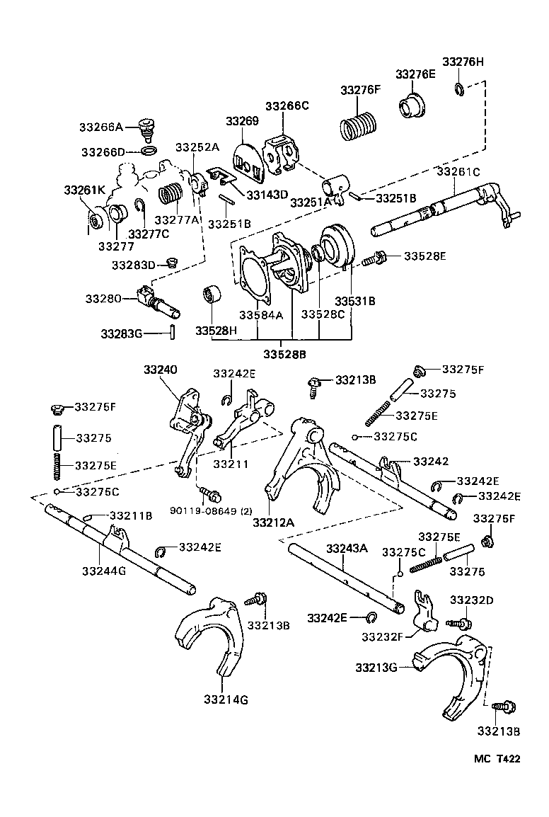  SPRINTER CARIB |  GEAR SHIFT FORK LEVER SHAFT MTM